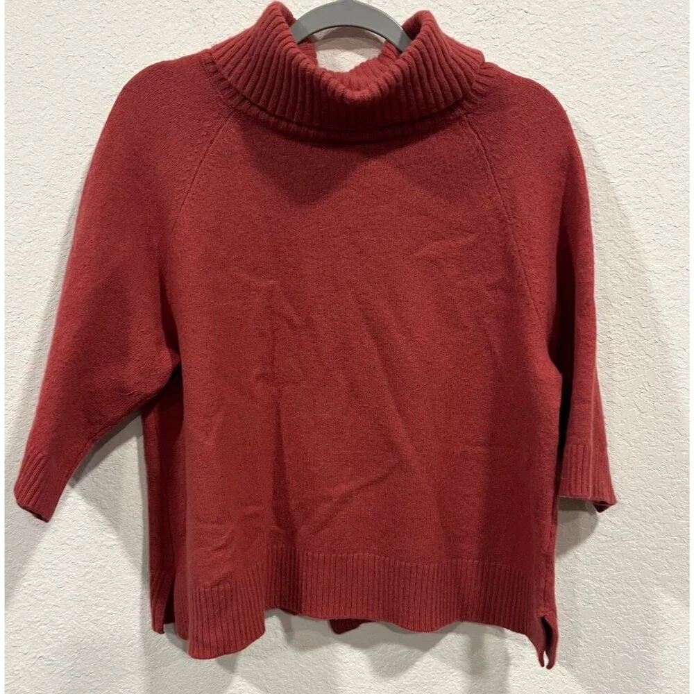 Soft Surroundings Petite XL Sweater Buttons On Back Coral Cotton Wool Blend